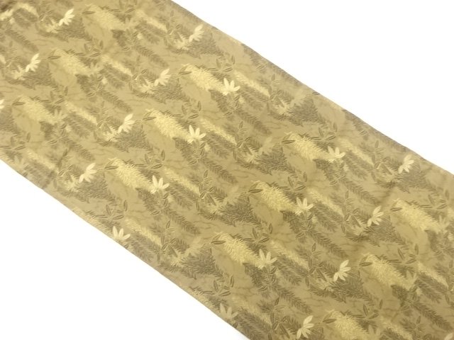 JAPANESE KIMONO / ANTIQUE NAGOYA OBI / SILK / WOVEN BAMBOO GRASS